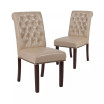 2 Pk Upholstered Rolled Back Parson'S Chair With Nailhead Trim & Finished Frame With Plastic Floor Glides