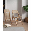 Pullman 4-Piece Ash Wood and Natural Cane Folding Dining Chair