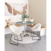 31" Steel, Polyurethane Miguel Geometric Dining Chair