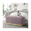 Satine Woven Bench with Metal Base