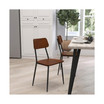 Manhattan Industrial Style Dining Chair With Wood Back And Seat And Steel Frame - Set Of 2