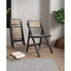 Pullman 2-Piece Ash Wood and Natural Cane Folding Dining Chair