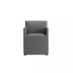 Anna 22.83" L Faux Leather Upholstered Square Dining Armchair