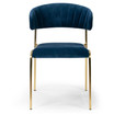 Set of 2 Andre Velvet Dining Chair with Metal Legs and Decorative Stitching