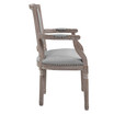 Penchant Vintage French Upholstered Fabric Dining Armchair