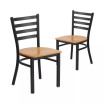 2 Pack Ladder Back Metal Restaurant Chair