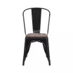 4 Pack Metal Stackable Chair With Wood Seat