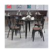 4 Pack Metal Stackable Chair With Wood Seat