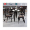 4 Pack Metal Stackable Chair With Wood Seat