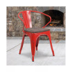 Metal Chair With Wood Seat And Arms