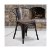Metal Chair With Wood Seat And Arms
