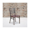 Clear Coated Ladder Back Metal Restaurant Dining Chair