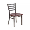 Clear Coated Ladder Back Metal Restaurant Dining Chair