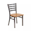 Clear Coated Ladder Back Metal Restaurant Dining Chair