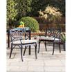 Set of 4 Olefin Fabric Cast Aluminum Dining Chairs With Cushions and Alternative Cushion Covers
