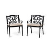 Set of 4 Olefin Fabric Cast Aluminum Dining Chairs With Cushions and Alternative Cushion Covers