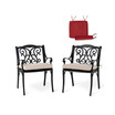 Set of 4 Olefin Fabric Cast Aluminum Dining Chairs With Cushions and Alternative Cushion Covers