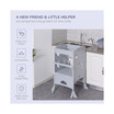 Indoor Bathroom Step Stool for Kids w/ Non-Slip Feet, Natural