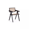 Hamlet 19.67" Ash Wood and Natural Cane Rectangular Seat Dining Arm Chair