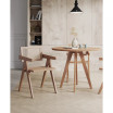 Hamlet 19.67" Ash Wood and Natural Cane Rectangular Seat Dining Arm Chair