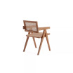 Hamlet 19.67" Ash Wood and Natural Cane Rectangular Seat Dining Arm Chair