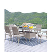 62.99" Genoa Steel and Rattan Patio Dining Table