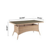 62.99" Genoa Steel and Rattan Patio Dining Table