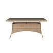 62.99" Genoa Steel and Rattan Patio Dining Table