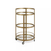 Hause Round Bar Cart with Mirrored Shelf