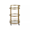 Hause Round Bar Cart with Mirrored Shelf