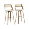 Cecina Mid-Century Modern Barstool with Swivel, Set of 2