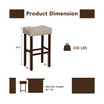 Set of 2 Bar Stools Bar Height Saddle Kitchen Chairs with Wooden Legs