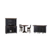 Peighton 8-Piece Bar Set (Back bar with hutch, bar with 2 saddle stools, and pub table with 2 swivel stools)