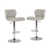 Set of 2 Adler Ashy Color Light Taupe Adjustable Height Bar Stool