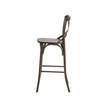 Rustic Steel Bar Stool with Solid ELM Wood Seat and Back Support, Set of 2