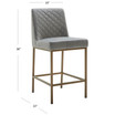Cambridge Velvet Stool, 2-Pc. Set (2 Grey Counter Stools)