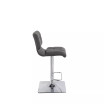 Adjustable Curved Back Barstool in Bonded Leather, Set of 2