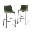 30" Contemporary Metal-Leg Faux Leather Barstool, Set of 2