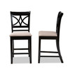 Chandler Modern and Contemporary Fabric Upholstered 2 Piece Counter Height Pub Chair Set
