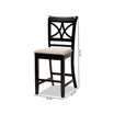 Chandler Modern and Contemporary Fabric Upholstered 2 Piece Counter Height Pub Chair Set