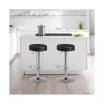 1 PC Round Bar Stool Adjustable Swivel Pub Chair U Leather