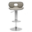 Set of 2 Adria Ashy Color Light Taupe Chrome Frame Adjustable Height Bar Stool