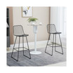 Modern Bar Stools Set of 2, Metal Wire Bar Height Barstools, 30" Seat Height Bar Chairs for Kitchen with Back and Footrest, Black