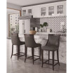 Emperor 19" 3 Piece Beech Wood Faux Leather Upholstered Barstool Set