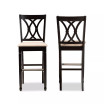 Calista Modern and Contemporary Fabric Upholstered 2 Piece Bar Stool Set