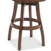 Raleigh 30" Bar Height Swivel Wood Barstool in Chestnut Finish and Kahlua Faux Leather