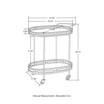 30.75" H Deluxe 2-Tier Metal Oval Mirrored Bar Cart