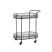 30.75" H Deluxe 2-Tier Metal Oval Mirrored Bar Cart