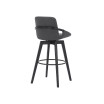 Baylor Swivel Wood Bar or Counter Stool in Faux Leather