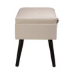 19.7" L Seashell Velvet Upholstered Storage Stool with Black Solid Rubberwood Legs